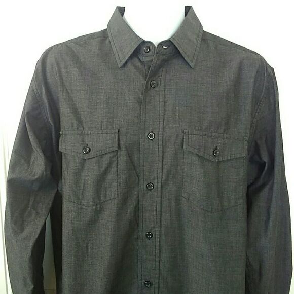 (3/$20) Beverly Hills Polo Club black button front shirt - Picture 2 of 8